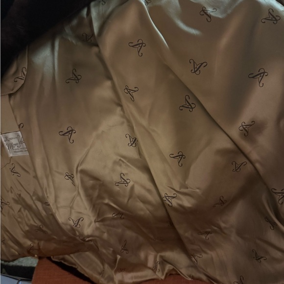 Chocolate Brown Mouton Fur Coat sz LG - Picture 7 of 9